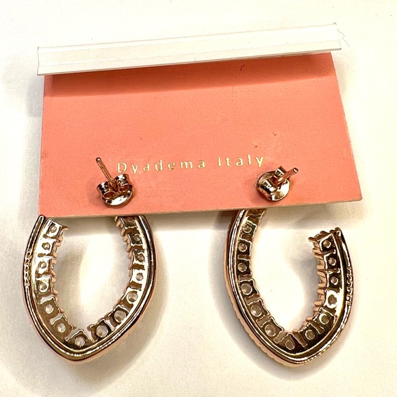 NWT MIA FIARE CELEBRITY STYLE 925 ST SILVER & CZ OPEN MARQUIS PAVED EARRINGS